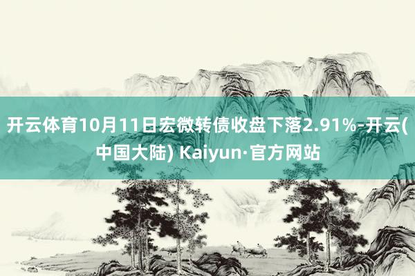 开云体育10月11日宏微转债收盘下落2.91%-开云(中国大陆) Kaiyun·官方网站