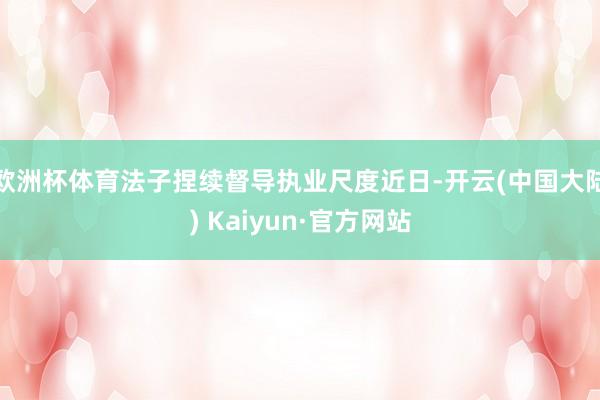 欧洲杯体育法子捏续督导执业尺度近日-开云(中国大陆) Kaiyun·官方网站