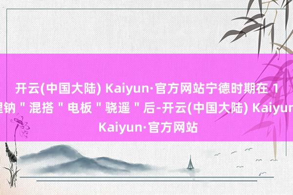 开云(中国大陆) Kaiyun·官方网站宁德时期在 10 月发布锂钠＂混搭＂电板＂骁遥＂后-开云(中国大陆) Kaiyun·官方网站