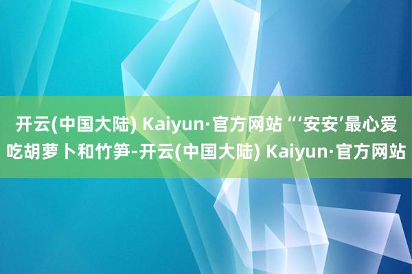 开云(中国大陆) Kaiyun·官方网站“‘安安’最心爱吃胡萝卜和竹笋-开云(中国大陆) Kaiyun·官方网站