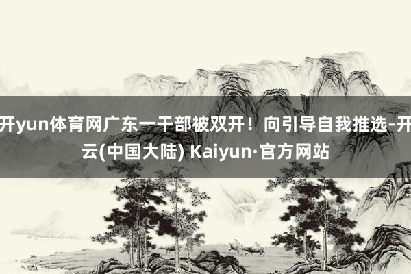 开yun体育网广东一干部被双开！向引导自我推选-开云(中国大陆) Kaiyun·官方网站